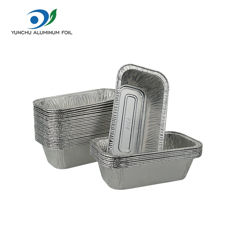 আয়তক্ষেত্রাকার এয়ার ফ্রায়ার বেকিং সিলভার অ্যালুমিনিয়াম ফয়েল পাত্রে আয়তক্ষেত্রাকার এয়ার ফ্রায়ার বেকিং সিলভার অ্যালুমিনিয়াম ফয়েল পাত্রে