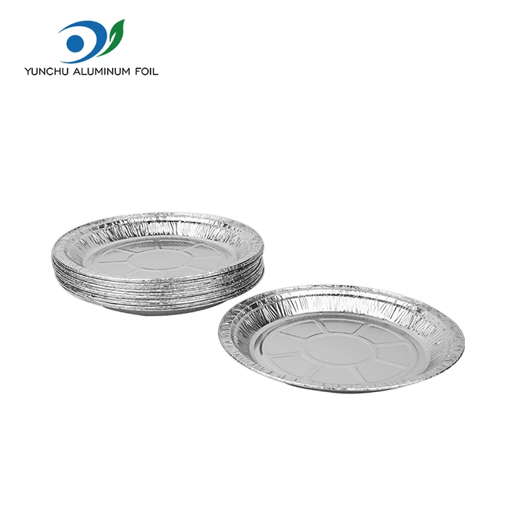 রাউন্ড এয়ার ফ্রায়ার পিজ্জা সিলভার অ্যালুমিনিয়াম ফয়েল পাত্রে রাউন্ড এয়ার ফ্রায়ার পিজ্জা সিলভার অ্যালুমিনিয়াম ফয়েল পাত্রে