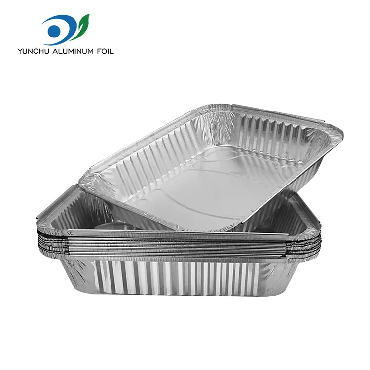 বড়-ক্ষমতা সম্পন্ন বারবিকিউ প্লেট সিলভার অ্যালুমিনিয়াম ফয়েল পাত্রে