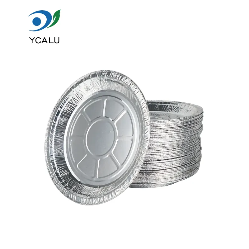 ডিসপোজেবল ডিস্ক এয়ার ফ্রায়ার সিলভার অ্যালুমিনিয়াম ফয়েল খাদ্য পাত্রে