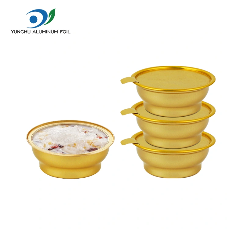 ডিসপোজেবল রাউন্ড টেকওয়ে বক্স ছোট গোল্ডেন বাটি অ্যালুমিনিয়াম ফয়েল পাত্রে ডিসপোজেবল রাউন্ড টেকওয়ে বক্স ছোট গোল্ডেন বাটি অ্যালুমিনিয়াম ফয়েল পাত্রে