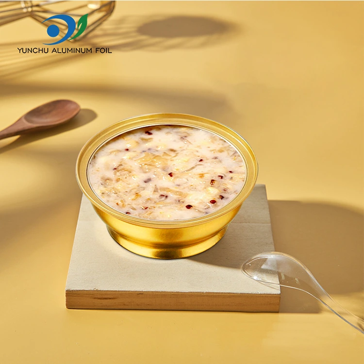 ডিসপোজেবল রাউন্ড টেকওয়ে বক্স ছোট গোল্ডেন বাটি অ্যালুমিনিয়াম ফয়েল পাত্রে