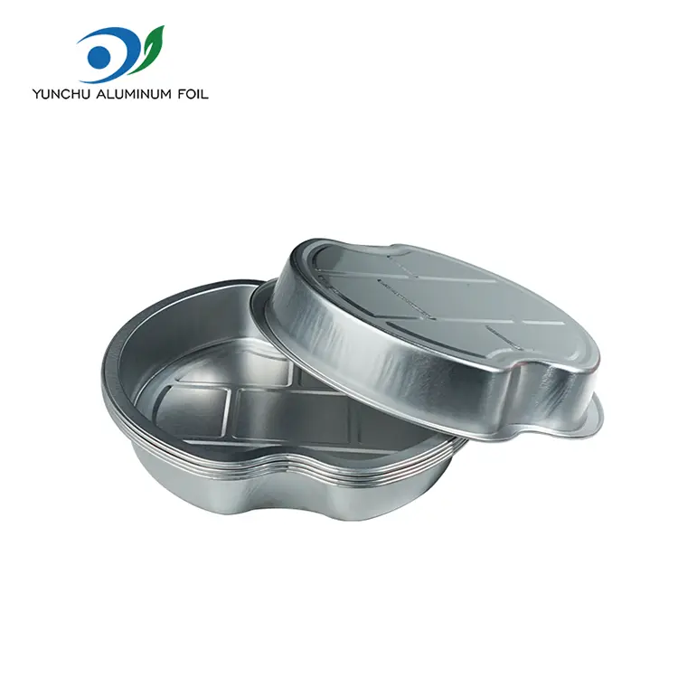 ডিসপোজেবল টায়ার্ড টেকওয়েস রাউন্ড অ্যালুমিনিয়াম ফয়েল পাত্রে