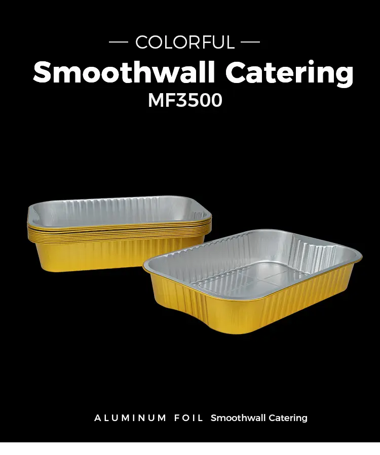 Disposable Takeaway baking trays Golden Aluminum Foil Containers