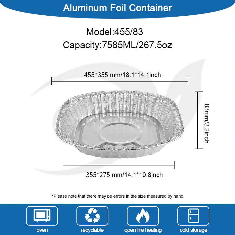 বড় ক্ষমতা গ্রিলড চিকেন গ্রিল্ড সিলভার অ্যালুমিনিয়াম ফয়েল পাত্রে