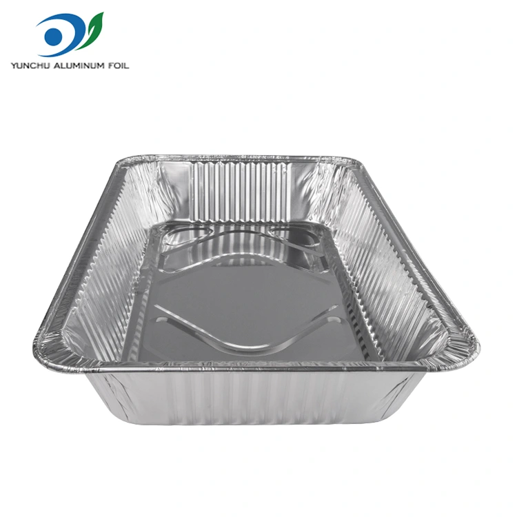 বড় ক্ষমতা বহিরঙ্গন বেকিং ট্রে সিলভার অ্যালুমিনিয়াম ফয়েল পাত্রে