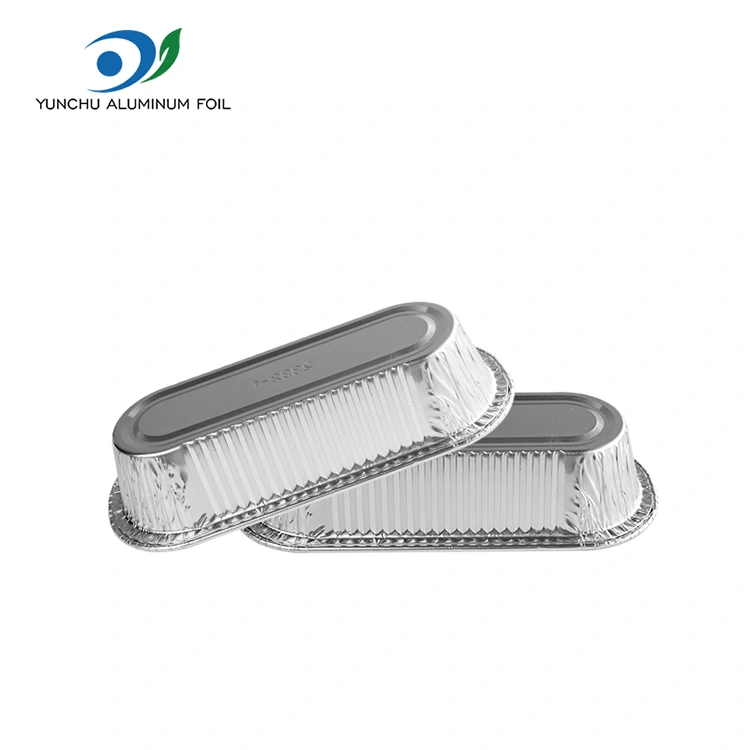 ওভাল এয়ার ফ্রায়ার বেকিং সিলভার অ্যালুমিনিয়াম ফয়েল পাত্রে
