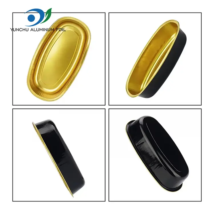 ডিম্বাকৃতি রঙ স্মুথওয়াল অ্যালুমিনিয়াম ফয়েল পাত্রে