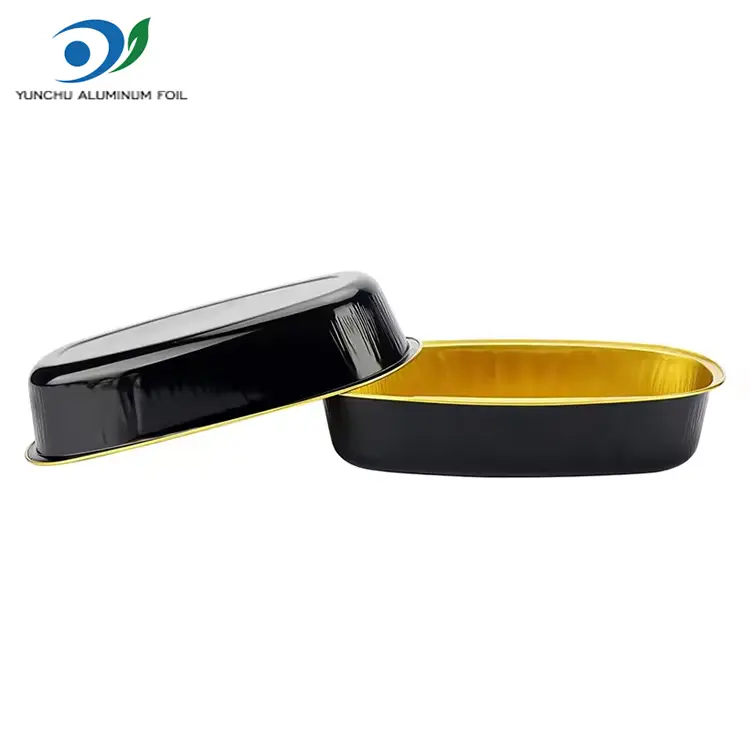 ডিম্বাকৃতি রঙ স্মুথওয়াল অ্যালুমিনিয়াম ফয়েল পাত্রে