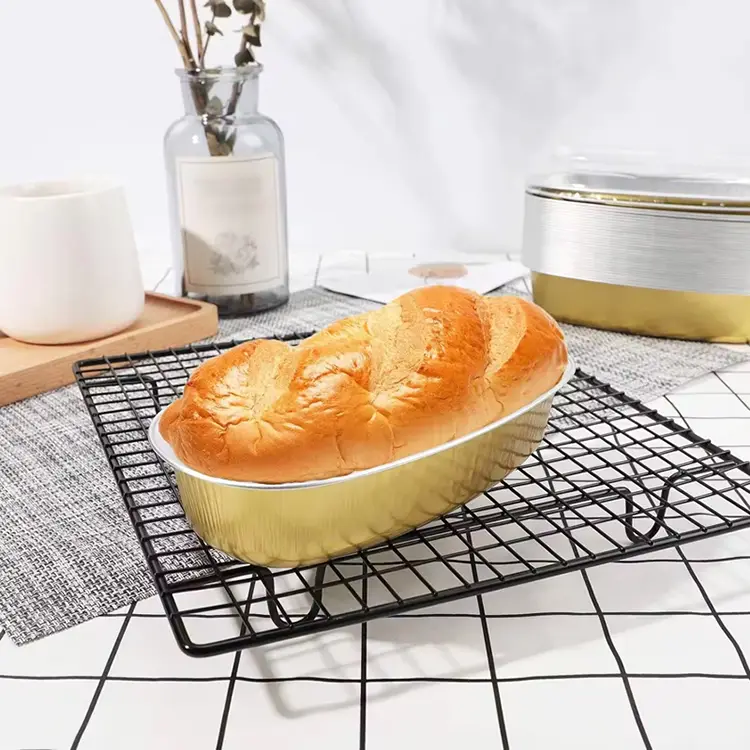 ডিম্বাকৃতি রঙ স্মুথওয়াল অ্যালুমিনিয়াম ফয়েল পাত্রে