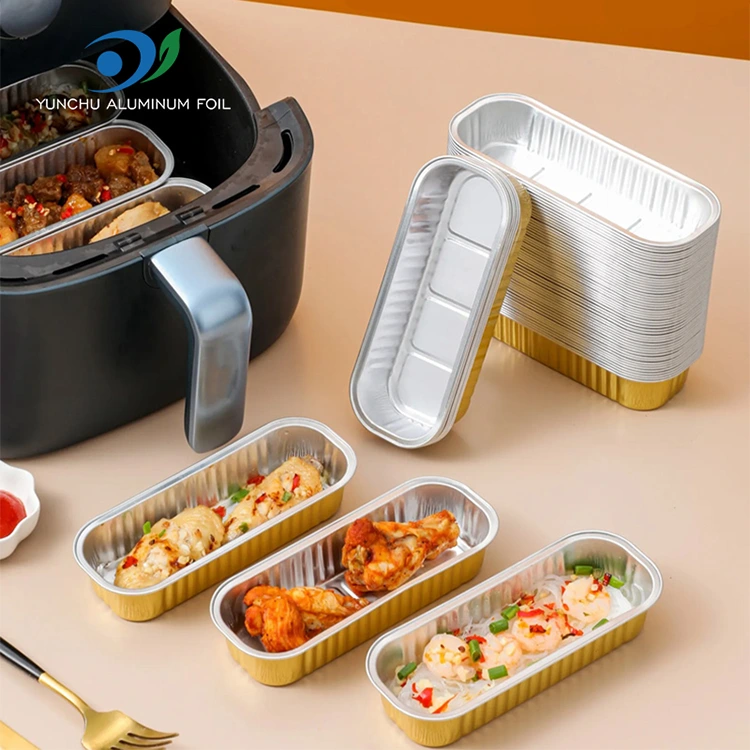 আয়তক্ষেত্রাকার বেকিং কেক স্মুথওয়াল অ্যালুমিনিয়াম ফয়েল পাত্রে