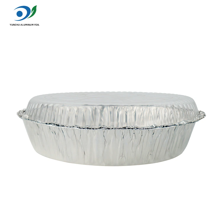 রাউন্ড এয়ার ফ্রায়ার হট পট সিলভার অ্যালুমিনিয়াম ফয়েল খাবারের ধারক