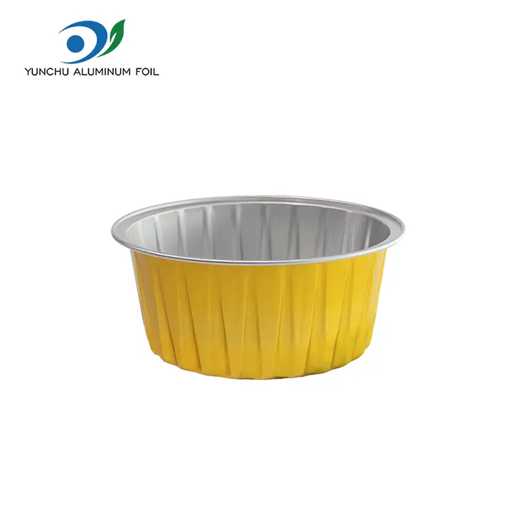 বৃত্তাকার বেকড কেক স্মুথওয়াল অ্যালুমিনিয়াম ফয়েল পাত্রে বৃত্তাকার বেকড কেক স্মুথওয়াল অ্যালুমিনিয়াম ফয়েল পাত্রে