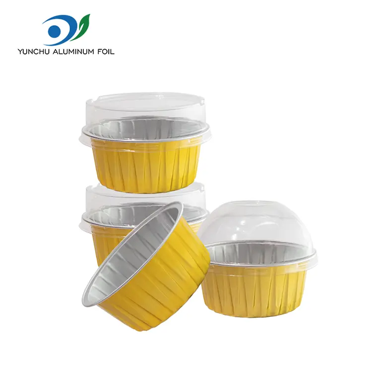 বৃত্তাকার বেকড কেক স্মুথওয়াল অ্যালুমিনিয়াম ফয়েল পাত্রে