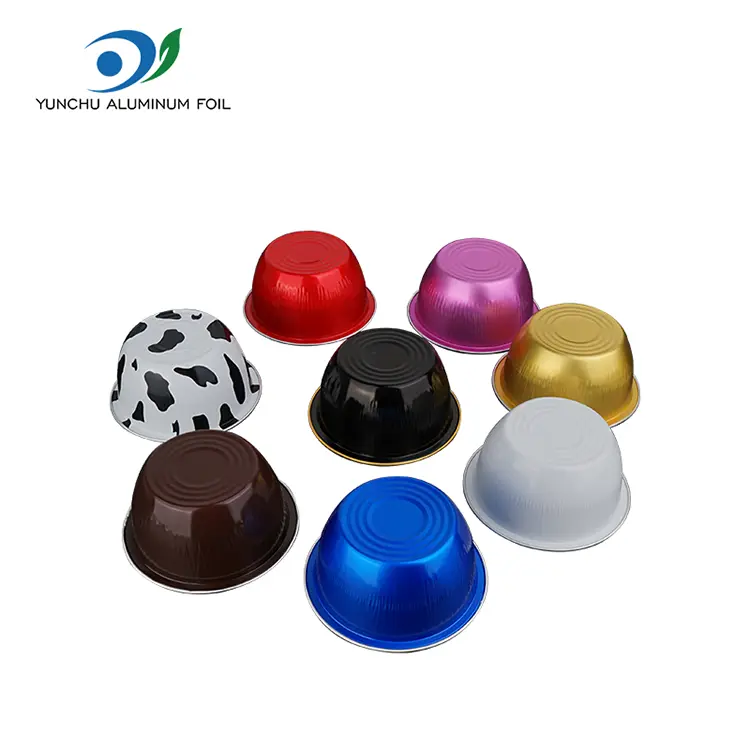 বৃত্তাকার কেক রঙ স্মুথওয়াল অ্যালুমিনিয়াম ফয়েল পাত্রে