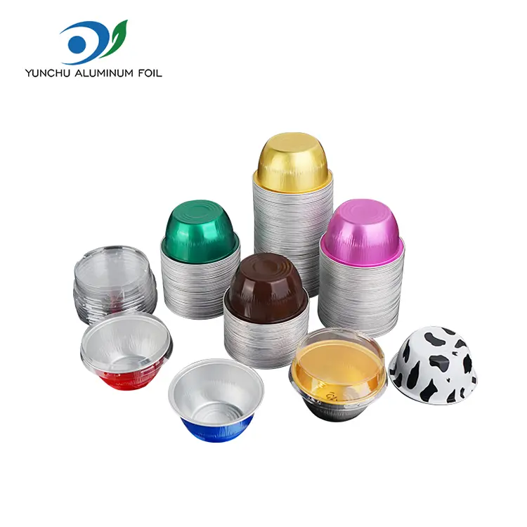 বৃত্তাকার কেক রঙ স্মুথওয়াল অ্যালুমিনিয়াম ফয়েল পাত্রে