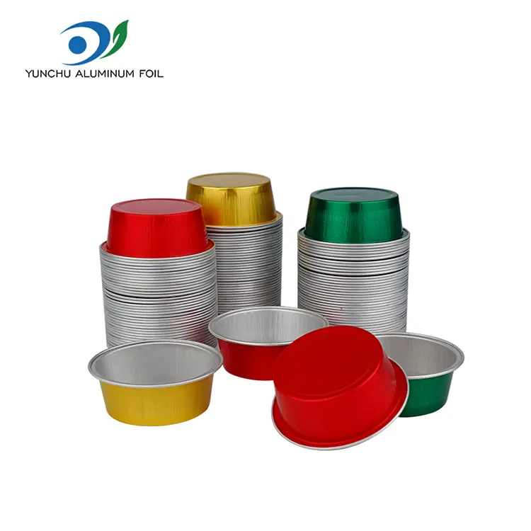 বৃত্তাকার ডেজার্ট বেকিং কাপ স্মুথওয়াল অ্যালুমিনিয়াম ফয়েল পাত্রে বৃত্তাকার ডেজার্ট বেকিং কাপ স্মুথওয়াল অ্যালুমিনিয়াম ফয়েল পাত্রে