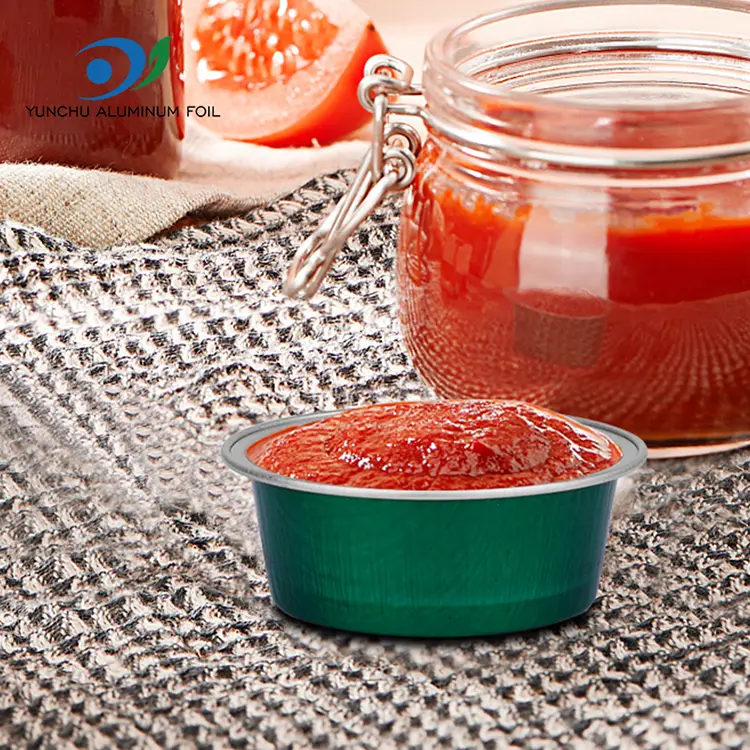 বৃত্তাকার ডেজার্ট বেকিং কাপ স্মুথওয়াল অ্যালুমিনিয়াম ফয়েল পাত্রে