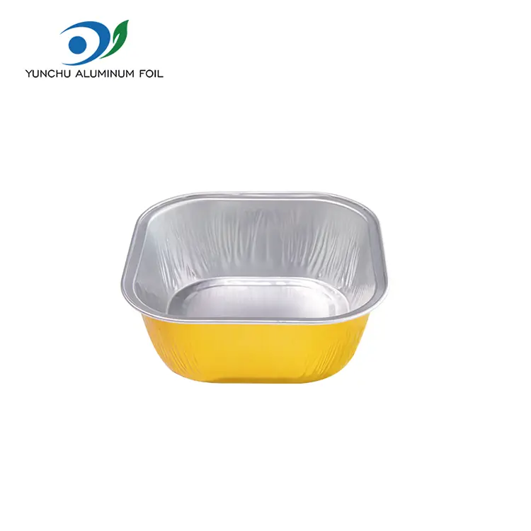 বর্গাকার রঙ বেকিং স্মুথওয়াল অ্যালুমিনিয়াম ফয়েল পাত্রে